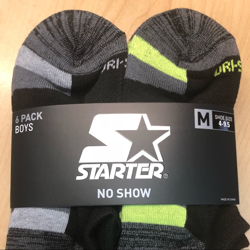STARTER Boys 6-Pack No-Show Socks ***New w/Tags***